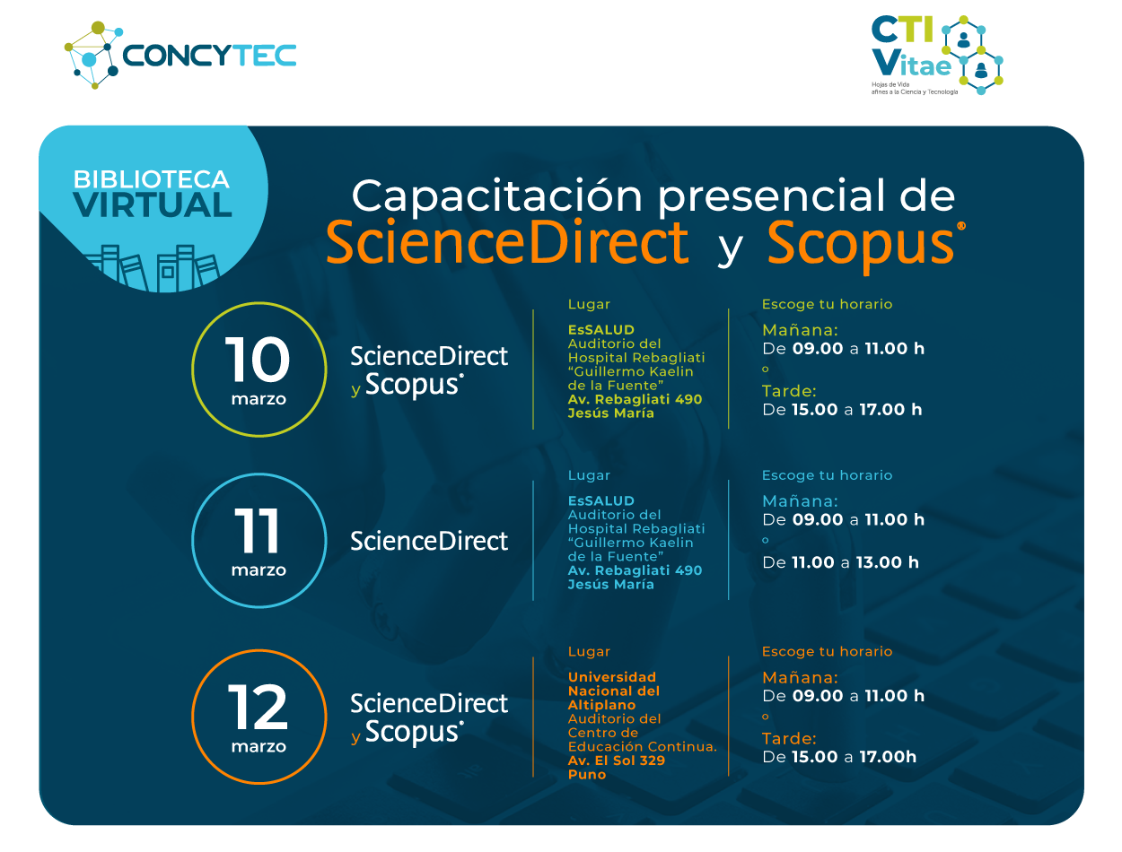 ScienceDirect y Scopus capacítate en su uso con sesiones presenciales
